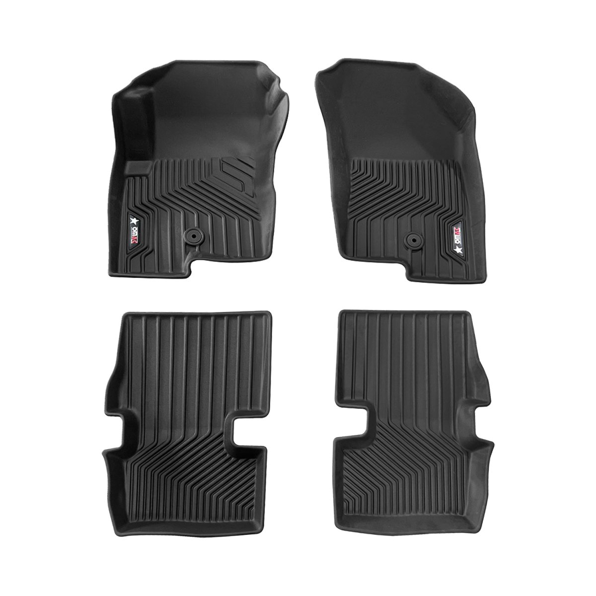Jeep Compass Floor Mats - Front & Rear - Omac - 3D Texan Premium - Black - '07-'17